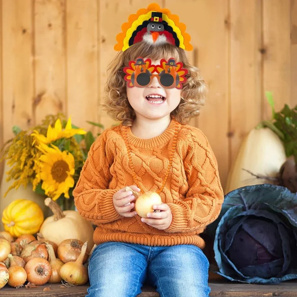 Thanksgiving Party Accessories Turkey Headband and Sunglasses Costume Props - Picture 7 of 9